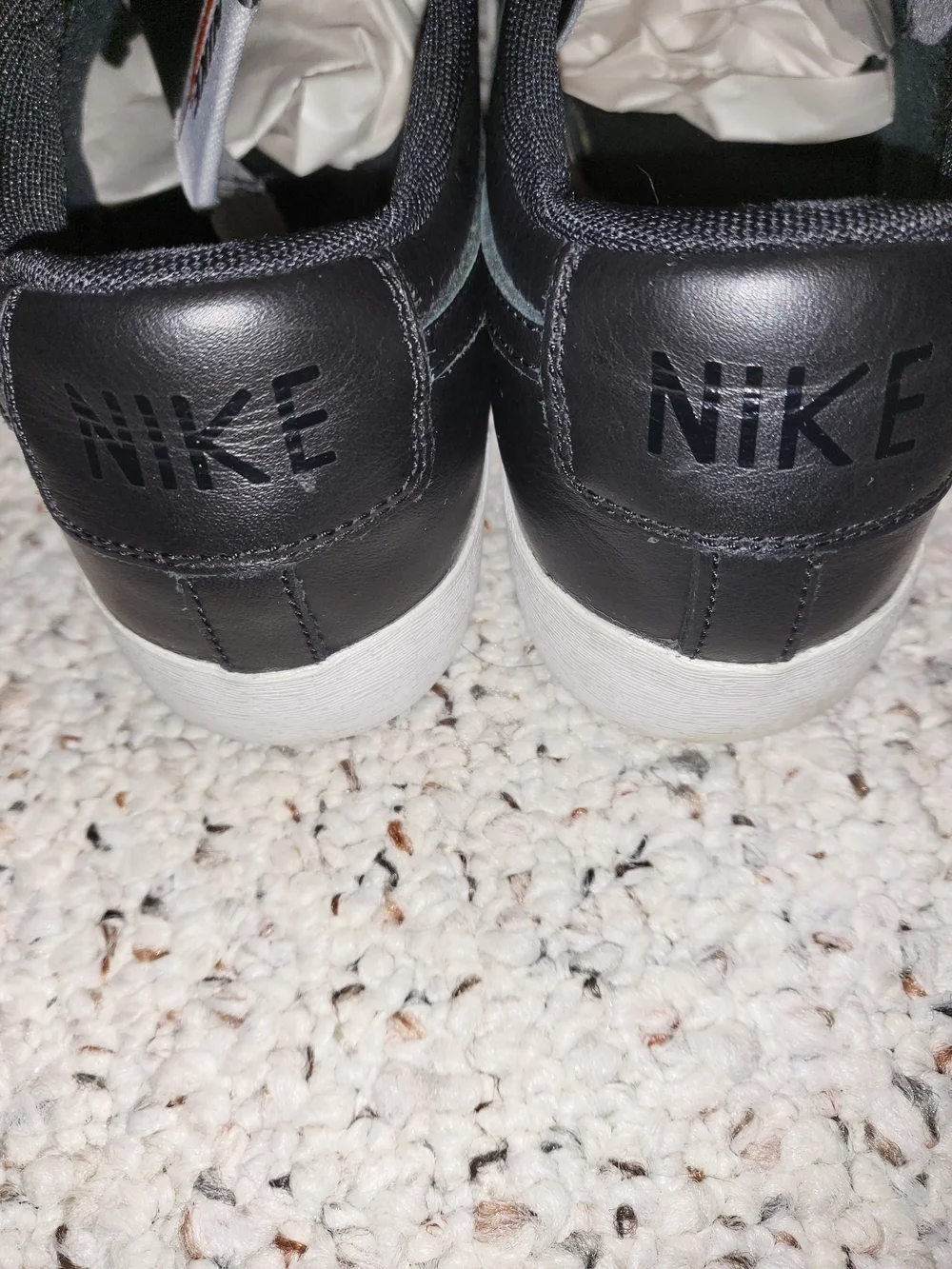 Nike Black Leather Skater Sneakers with White Sole (2018)